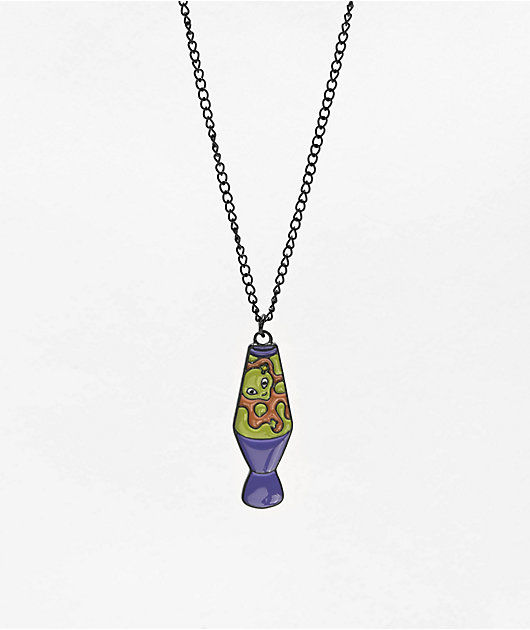 Stone Locket Lava Lamp Charm Necklace